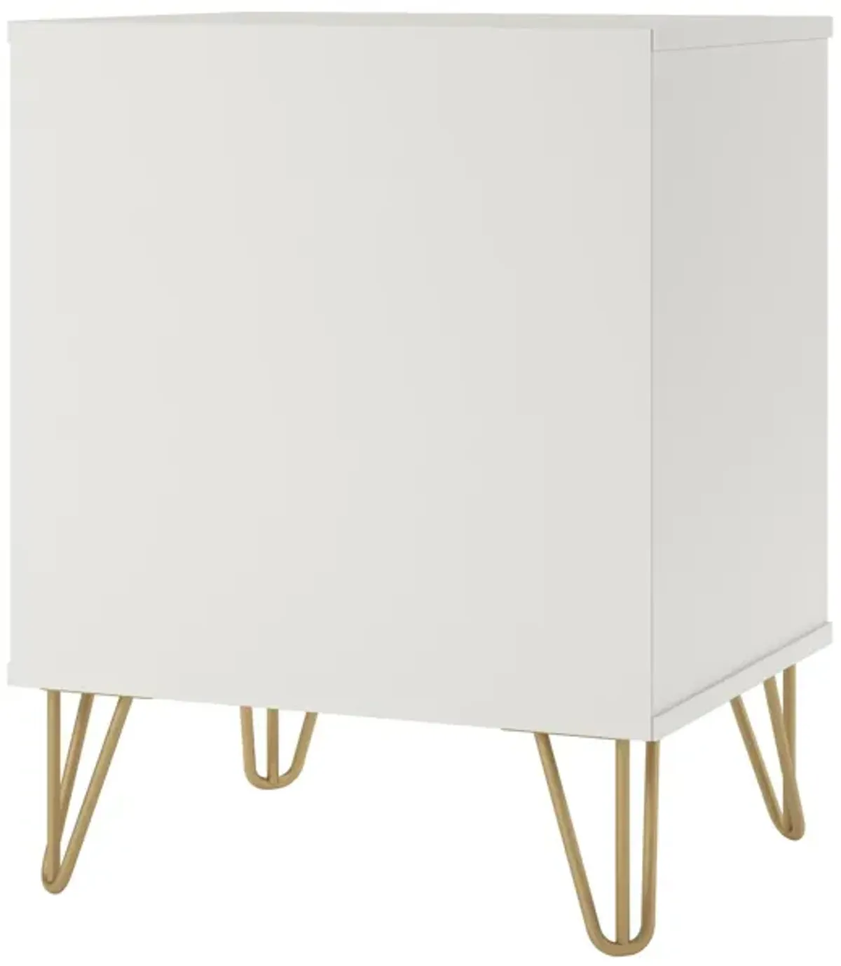 Finley Nightstand with 1 Drawer and Gold Hairpin Legs