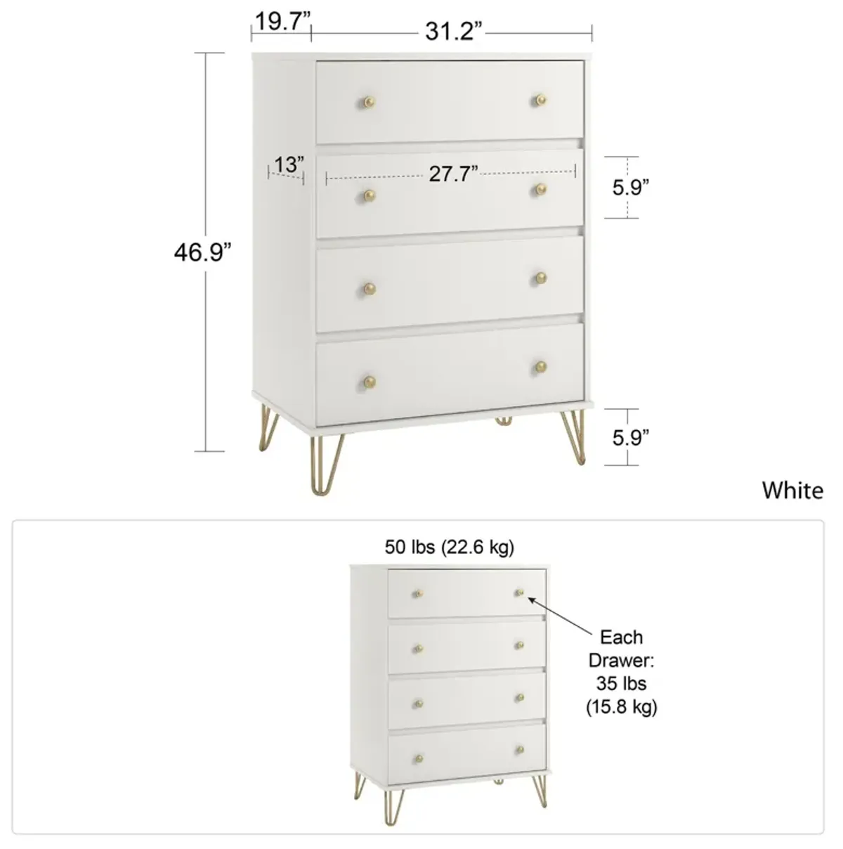 Finley 4 Drawer Dresser