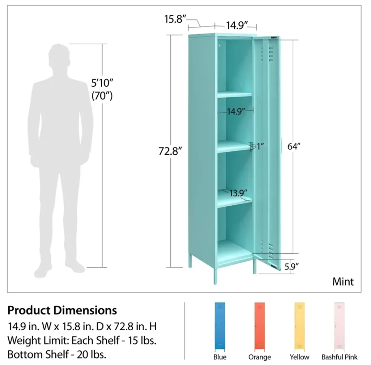 Cache Single Metal Locker Storage Cabinet