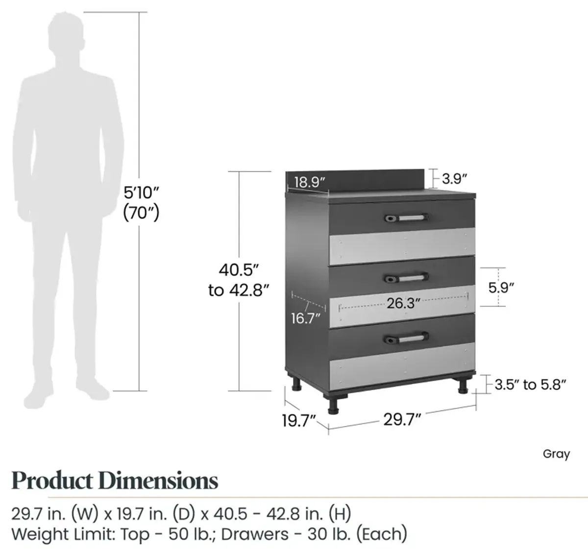 Boss 3 Drawer Garage Storage Cabinet