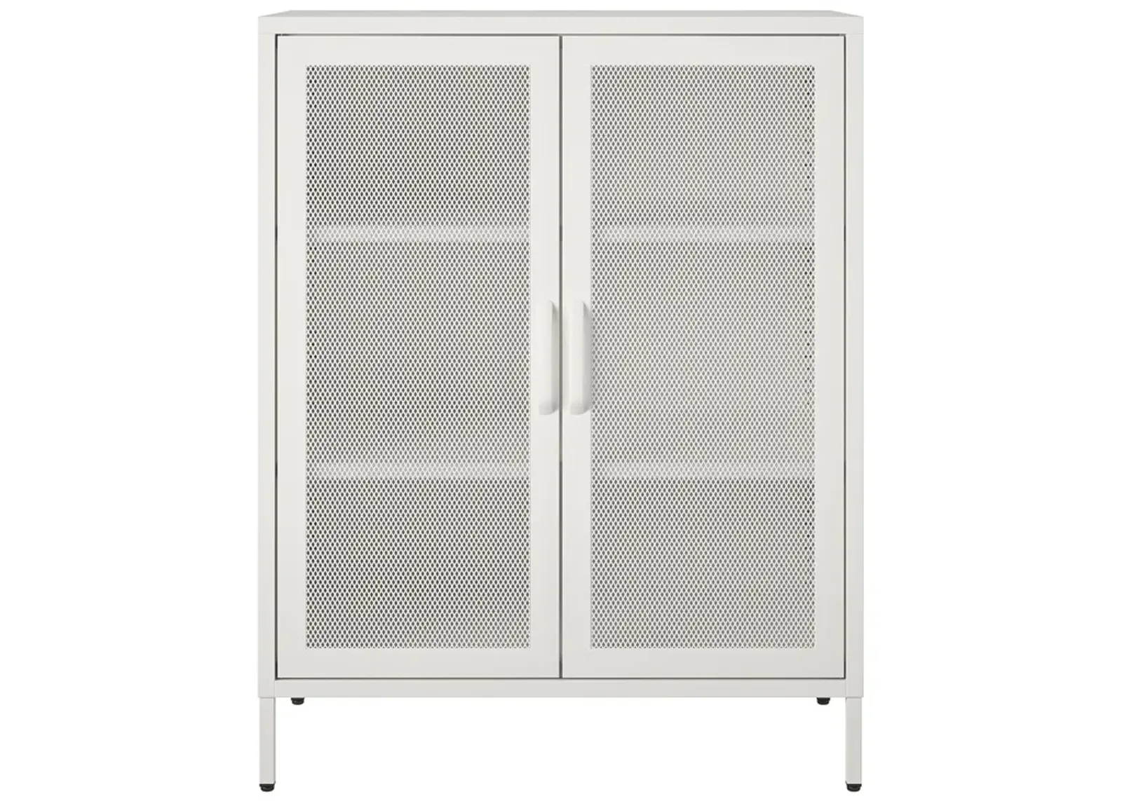 Shadwick 2 Door Metal Locker Accent Storage Cabinet-Mesh Metal Doors