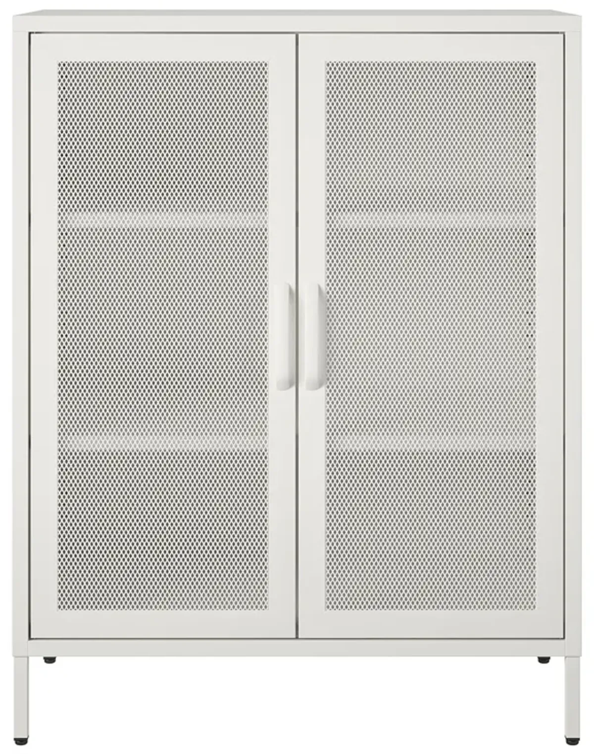 Shadwick 2 Door Metal Locker Accent Storage Cabinet-Mesh Metal Doors