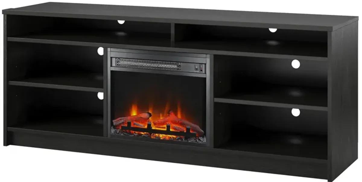 Hendrix 65 Inch TV Stand with Electric Fireplace Insert and 6 Shelves