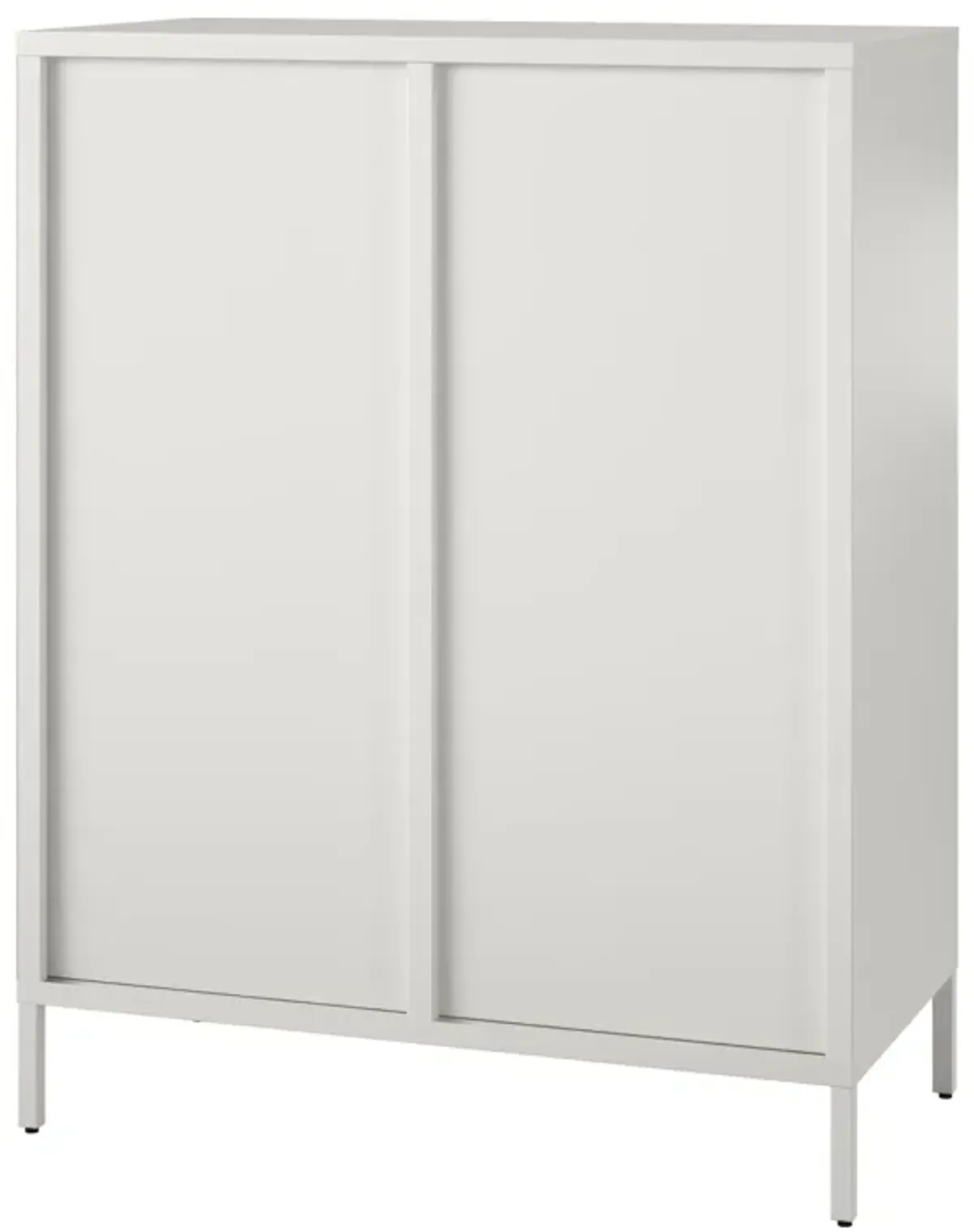 Shadwick 2 Door Metal Locker Accent Storage Cabinet-Fluted Glass Doors