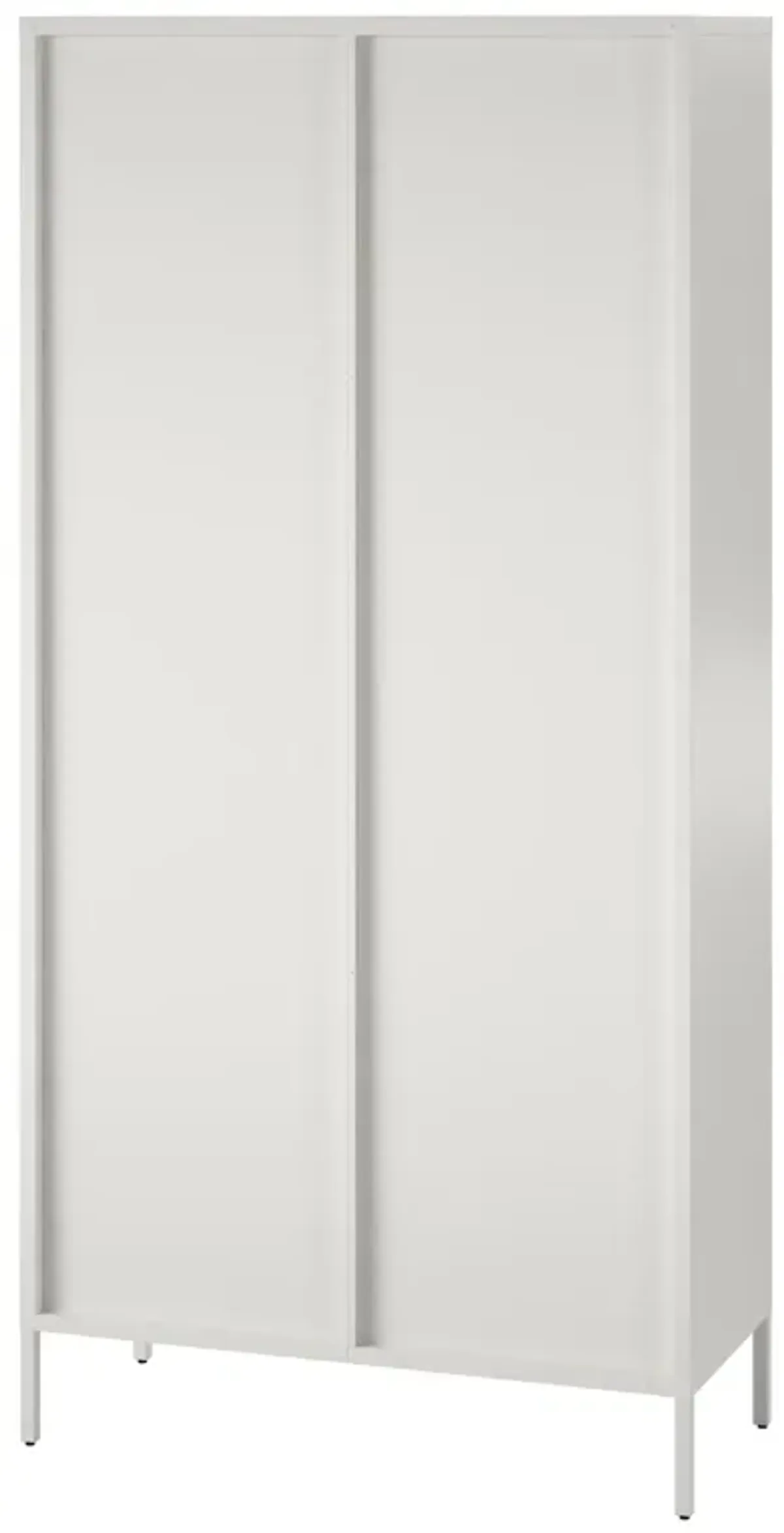 Shadwick 2 Door Tall Metal Locker Style Storage Cabinet-Fluted Glass Doors