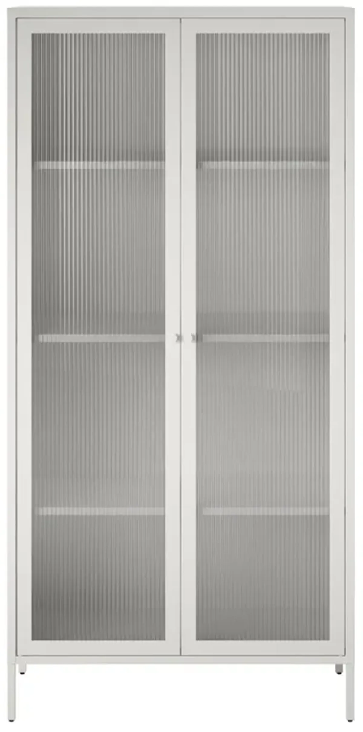 Shadwick 2 Door Tall Metal Locker Style Storage Cabinet-Fluted Glass Doors