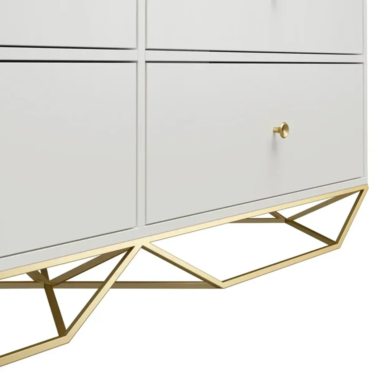 Blair 6 Drawer Dresser with Gold Geometirc Base