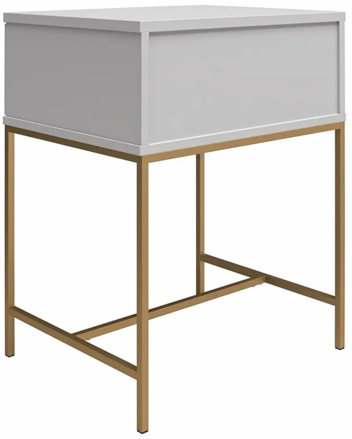 Effie Nightstand with 1 Drawer and a Gold Metal Base