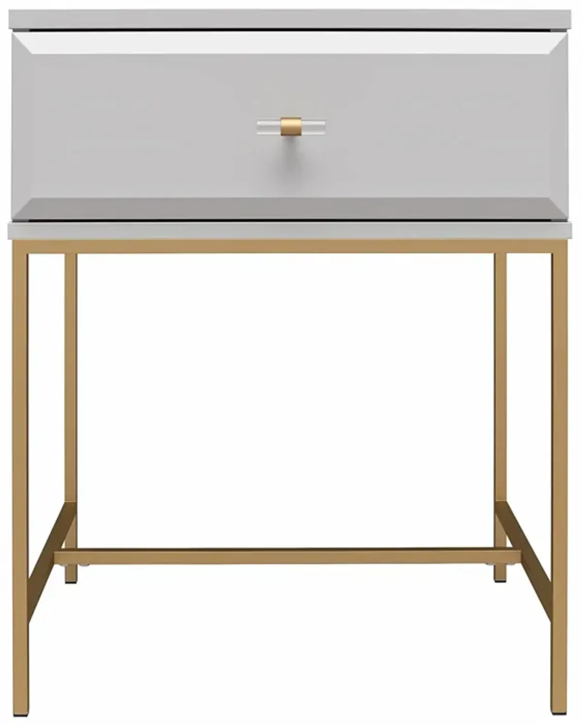 Effie Nightstand with 1 Drawer and a Gold Metal Base