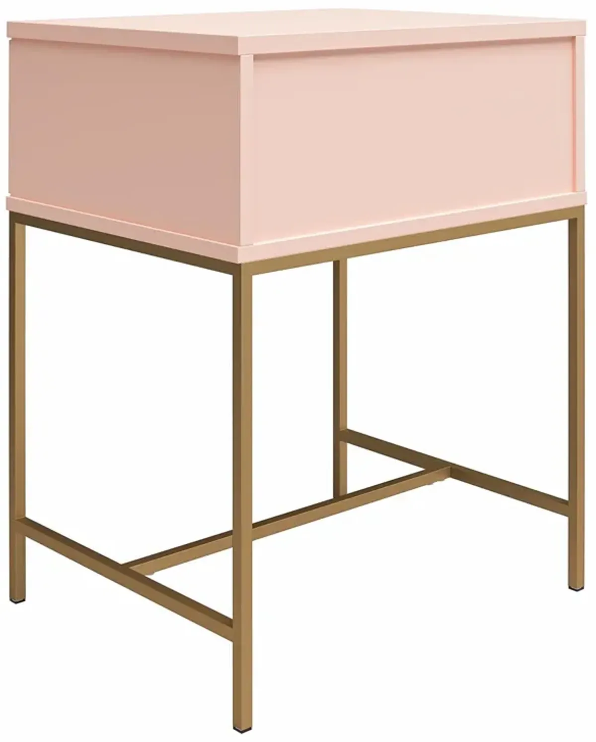 Effie Nightstand with 1 Drawer and a Gold Metal Base