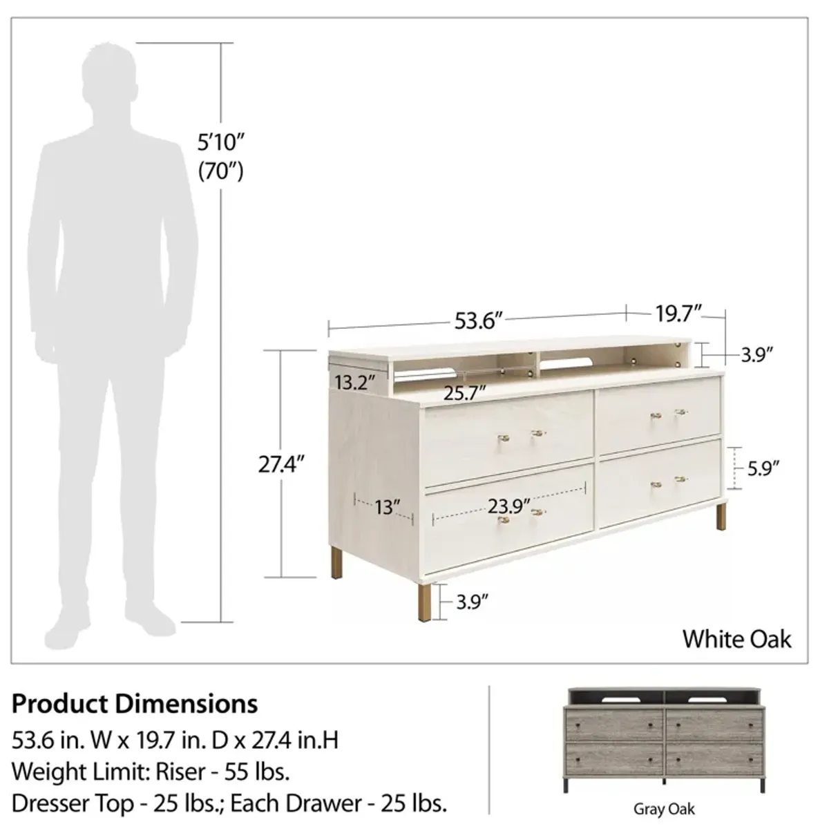 Kalissa Media Dresser for TVs up to 50"