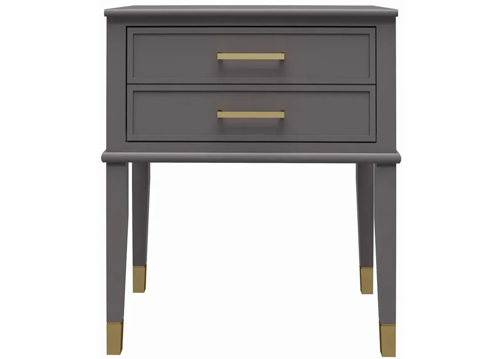 Westerleigh 2 Drawer Nightstand with Gold Accents