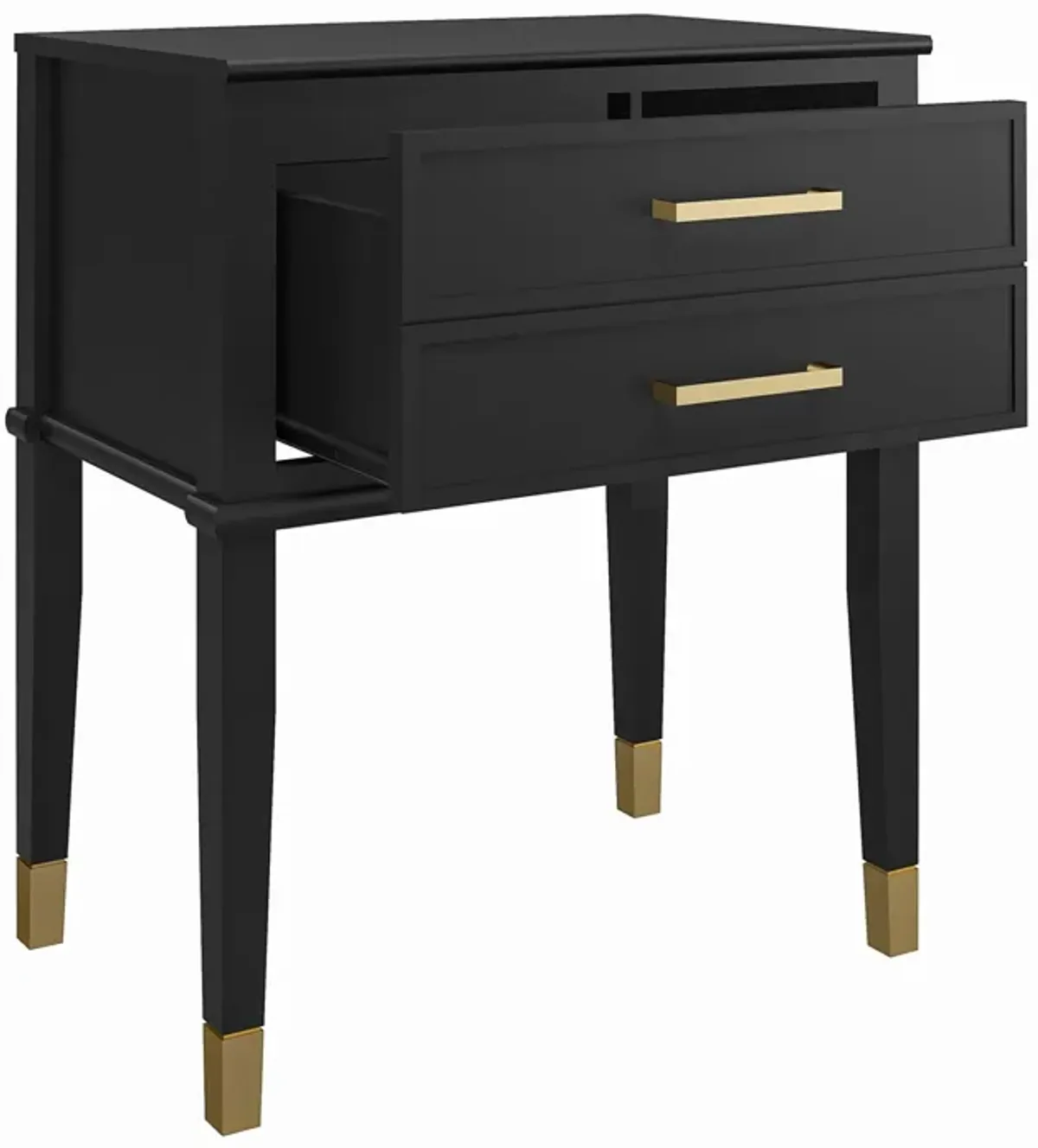 Westerleigh 2 Drawer Nightstand with Gold Accents