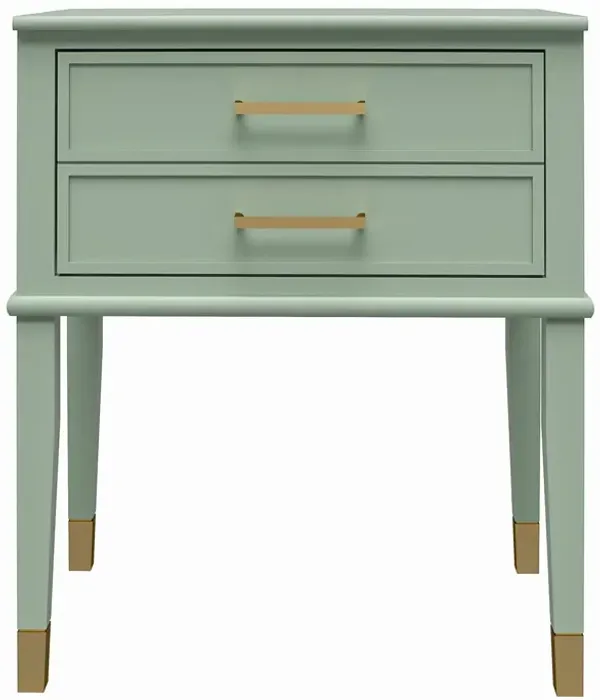 Westerleigh 2 Drawer Nightstand with Gold Accents
