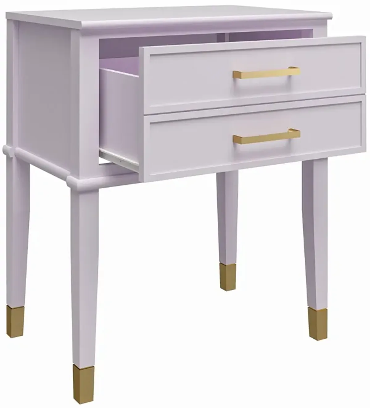 Westerleigh 2 Drawer Nightstand with Gold Accents