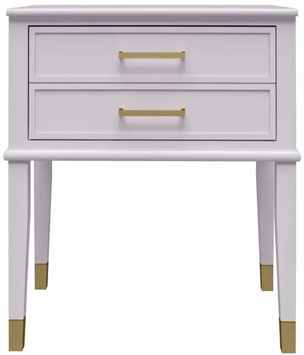 Westerleigh 2 Drawer Nightstand with Gold Accents
