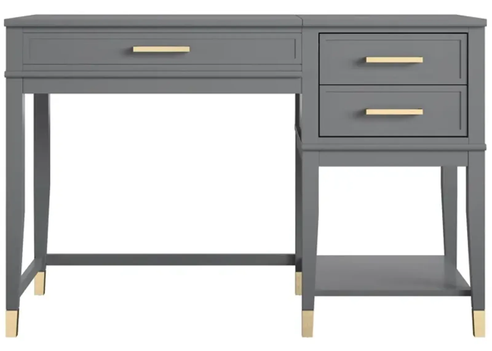 Westerleigh Lift-Top Computer Desk with Gold Accents