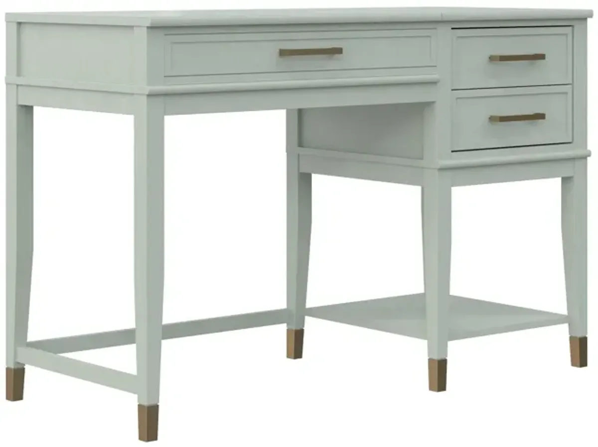 Westerleigh Lift-Top Computer Desk with Gold Accents