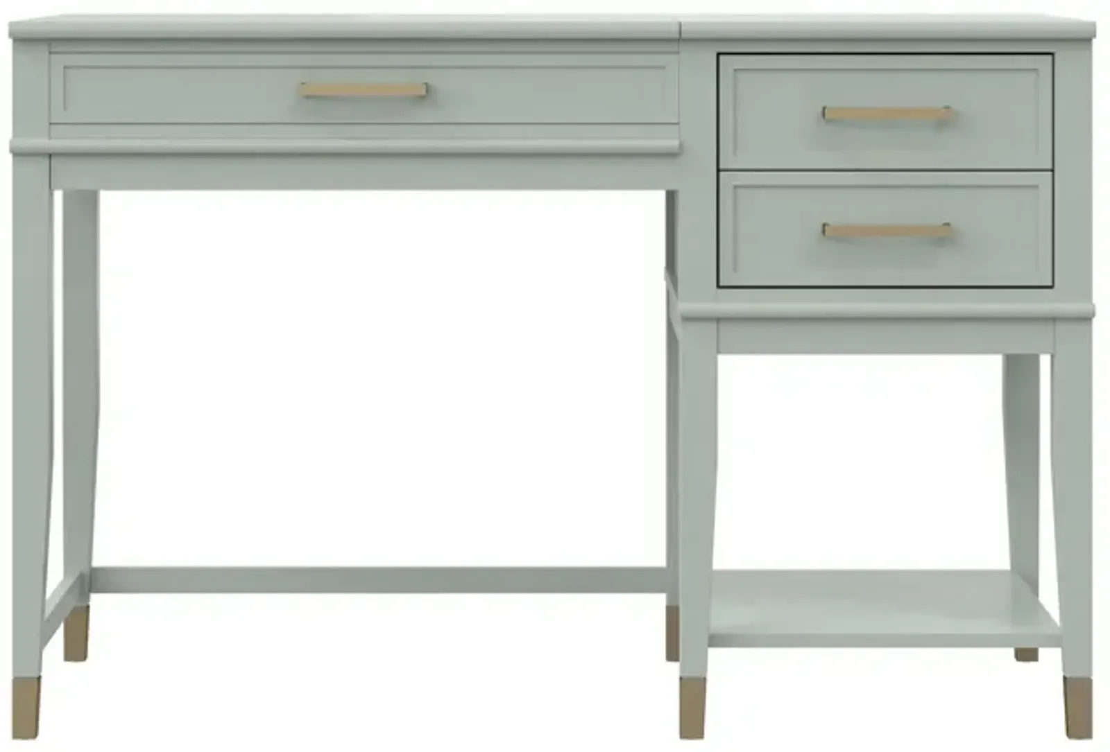 Westerleigh Lift-Top Computer Desk with Gold Accents