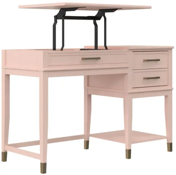 Westerleigh Lift-Top Computer Desk with Gold Accents