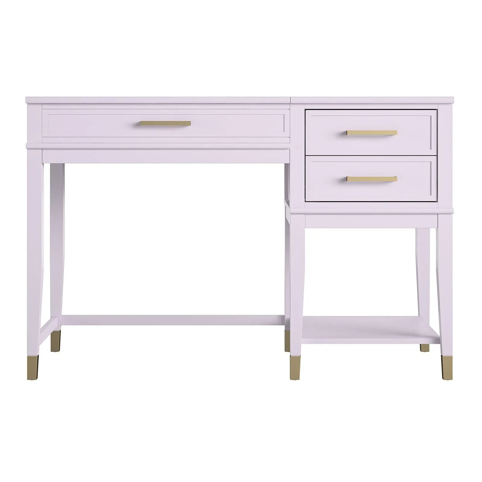 Westerleigh Lift-Top Computer Desk with Gold Accents