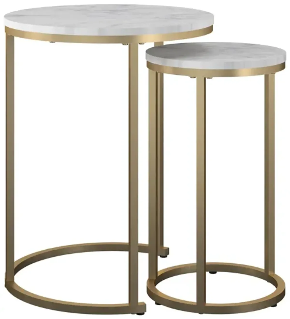 Amelia Round Nesting Tables with Gold Metal Base