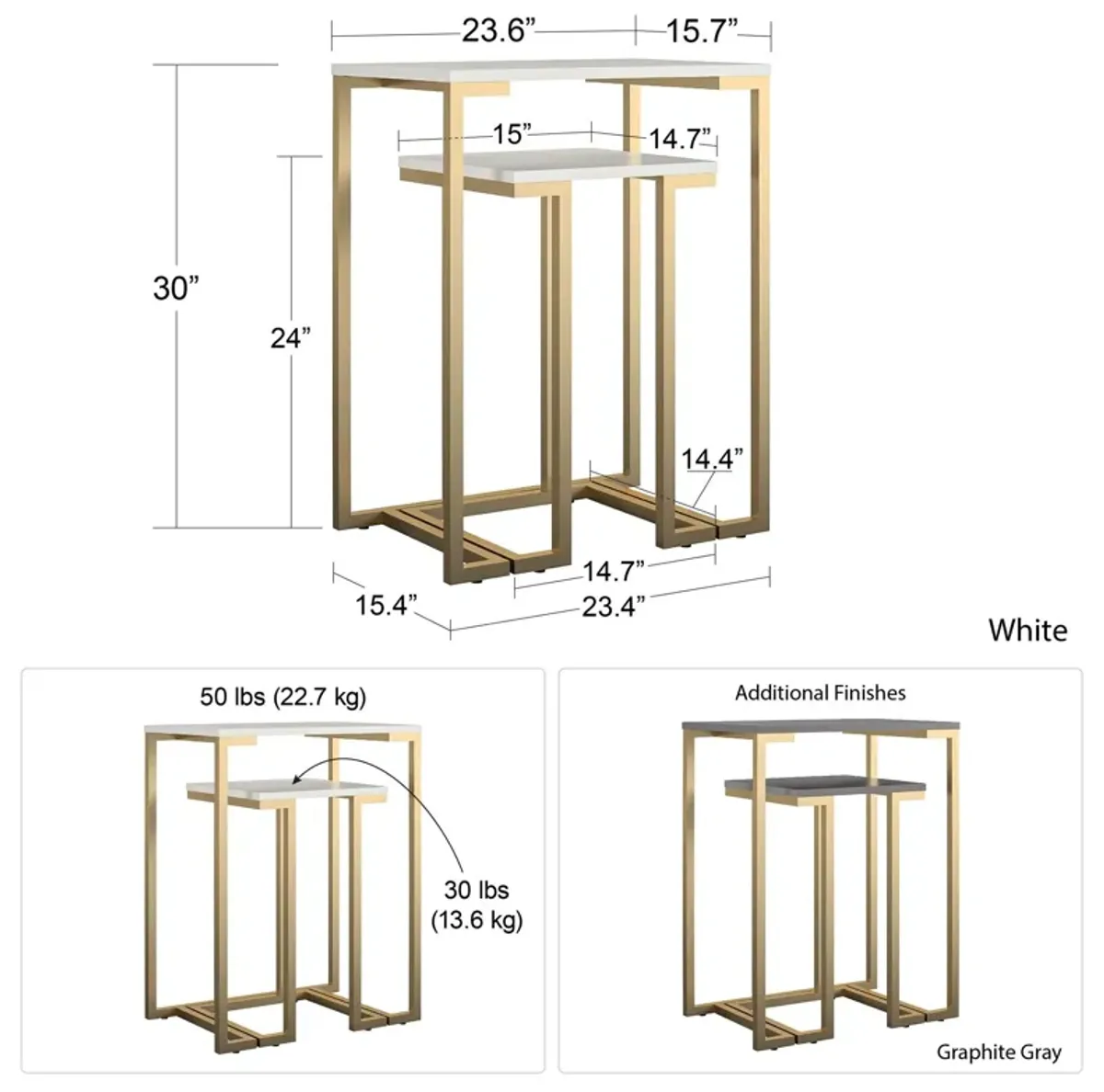 Camila Nesting Tables/Laptop Desk