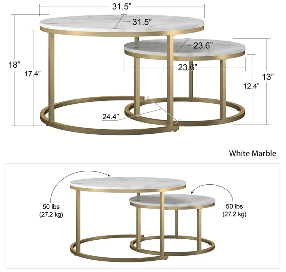 Amelia Nesting Coffee Tables