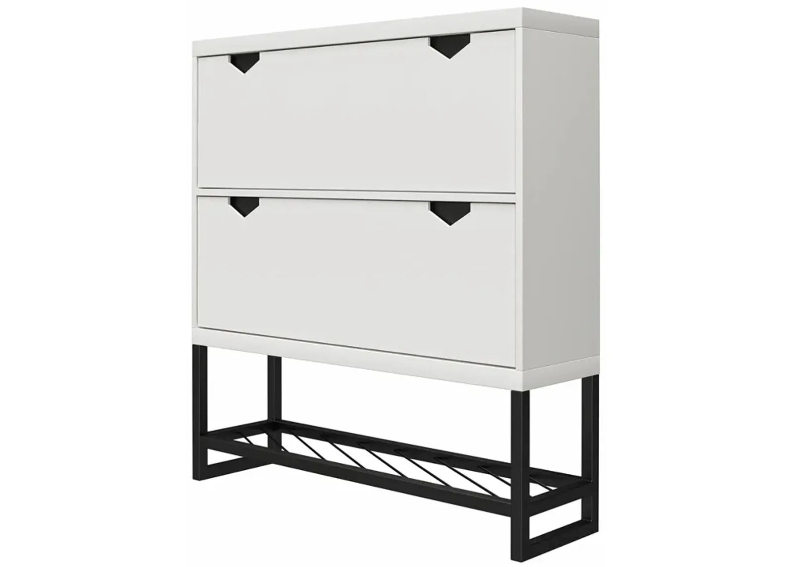 Brielle Entryway Shoe Storage with 2 Fold Out Drawers and a Bottom Shelf