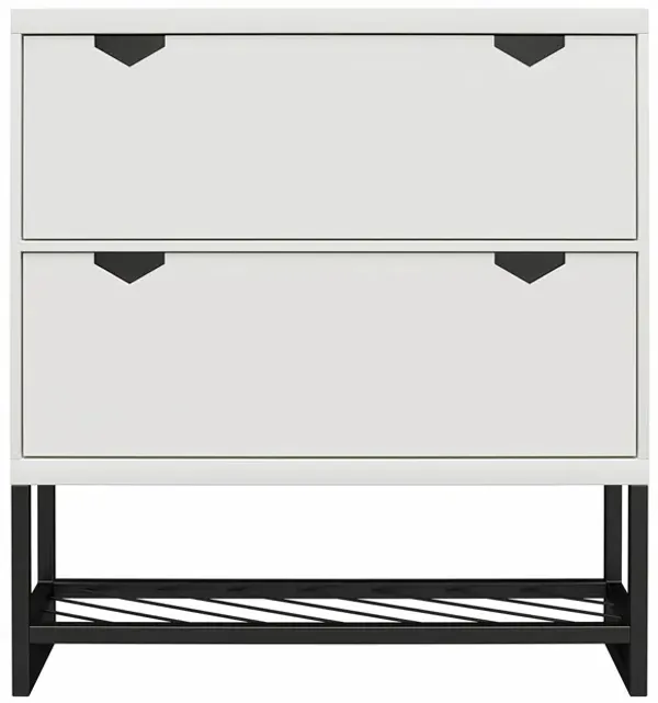 Brielle Entryway Shoe Storage with 2 Fold Out Drawers and a Bottom Shelf
