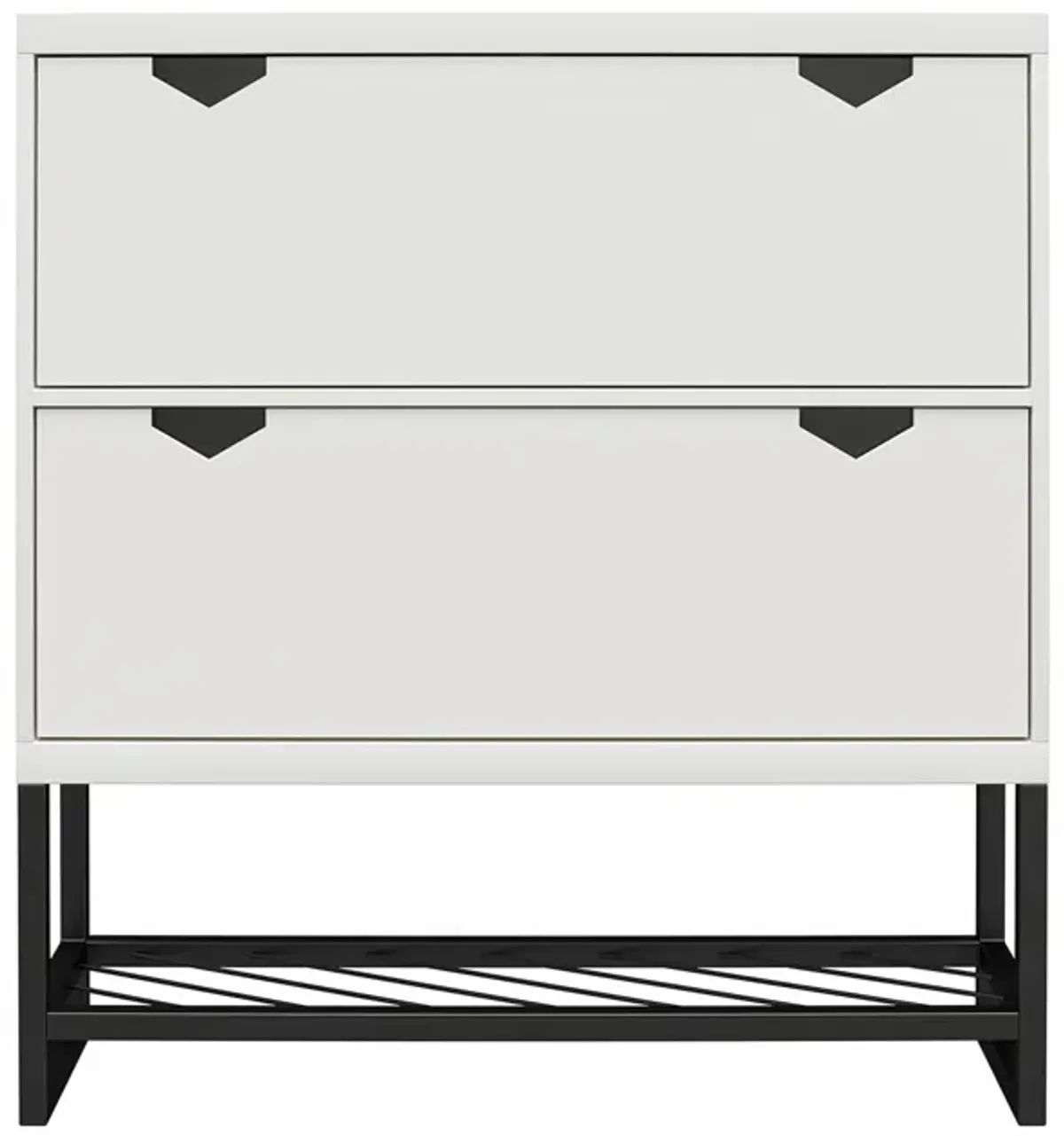 Brielle Entryway Shoe Storage with 2 Fold Out Drawers and a Bottom Shelf