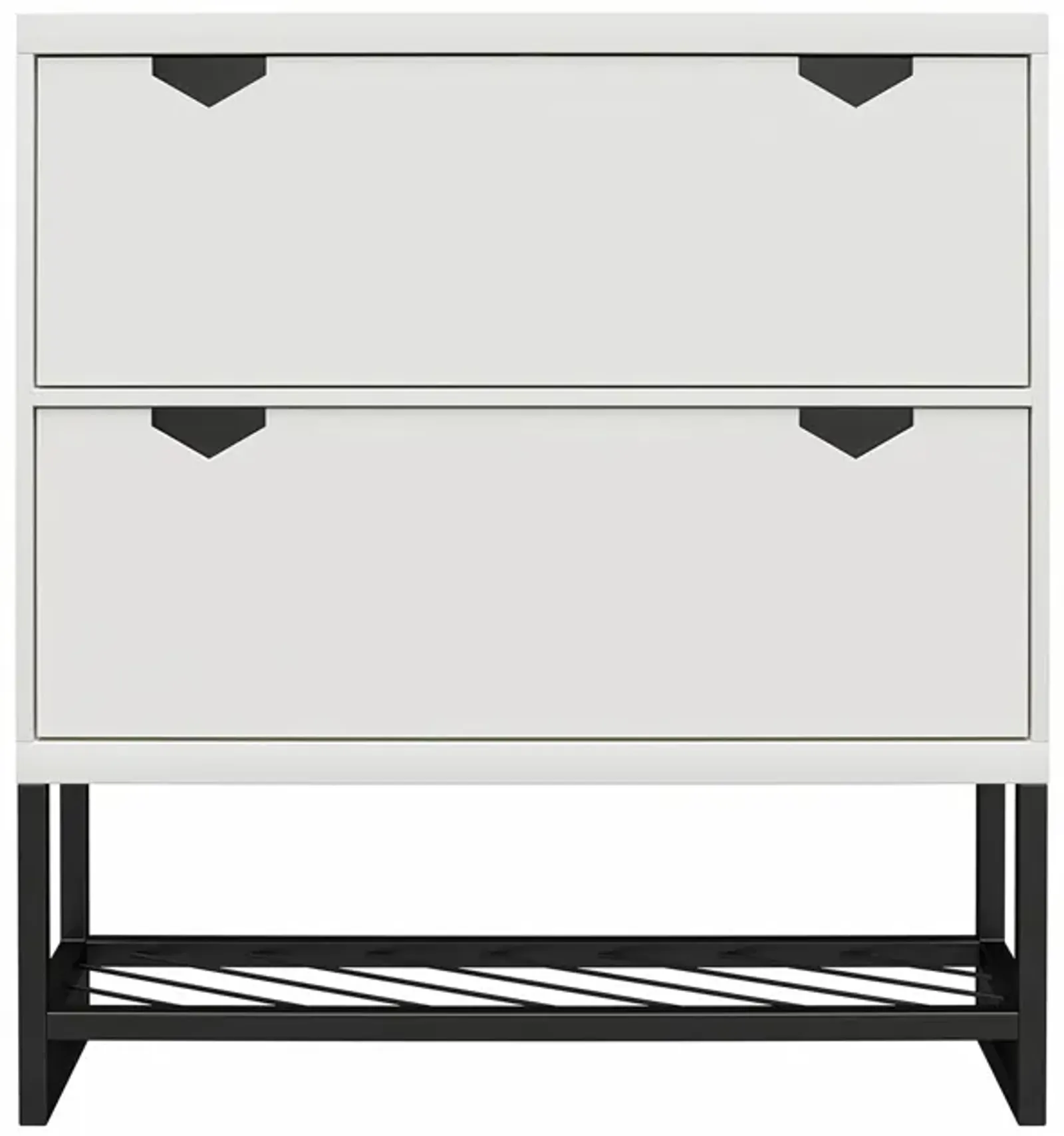 Brielle Entryway Shoe Storage with 2 Fold Out Drawers and a Bottom Shelf