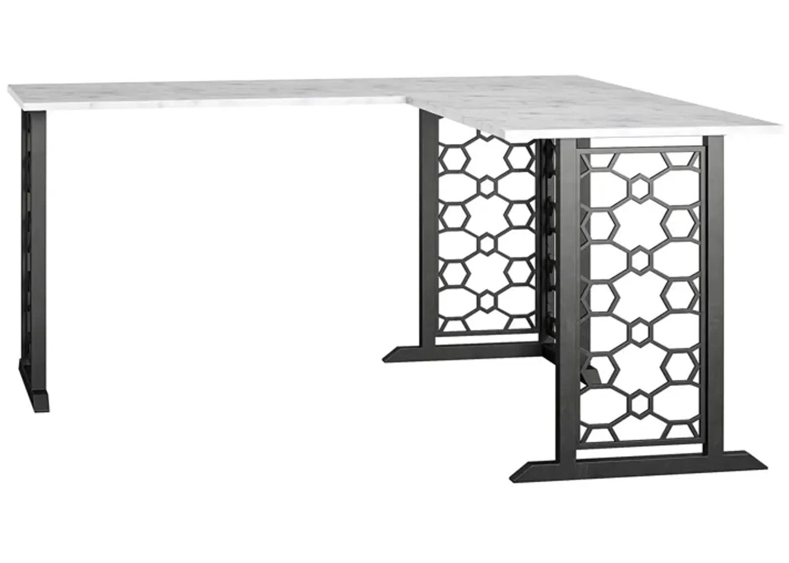 Ella L Shaped Desk with Metal Modern Design Base