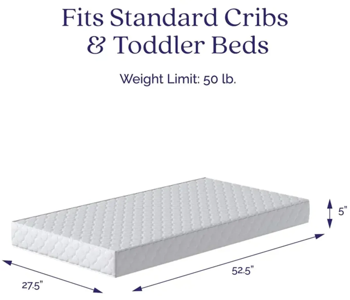 Sweet Cuddles Deluxe 5" Dual Sided 2-in-1 Antimicrobial Crib & Toddler Bed Mattress