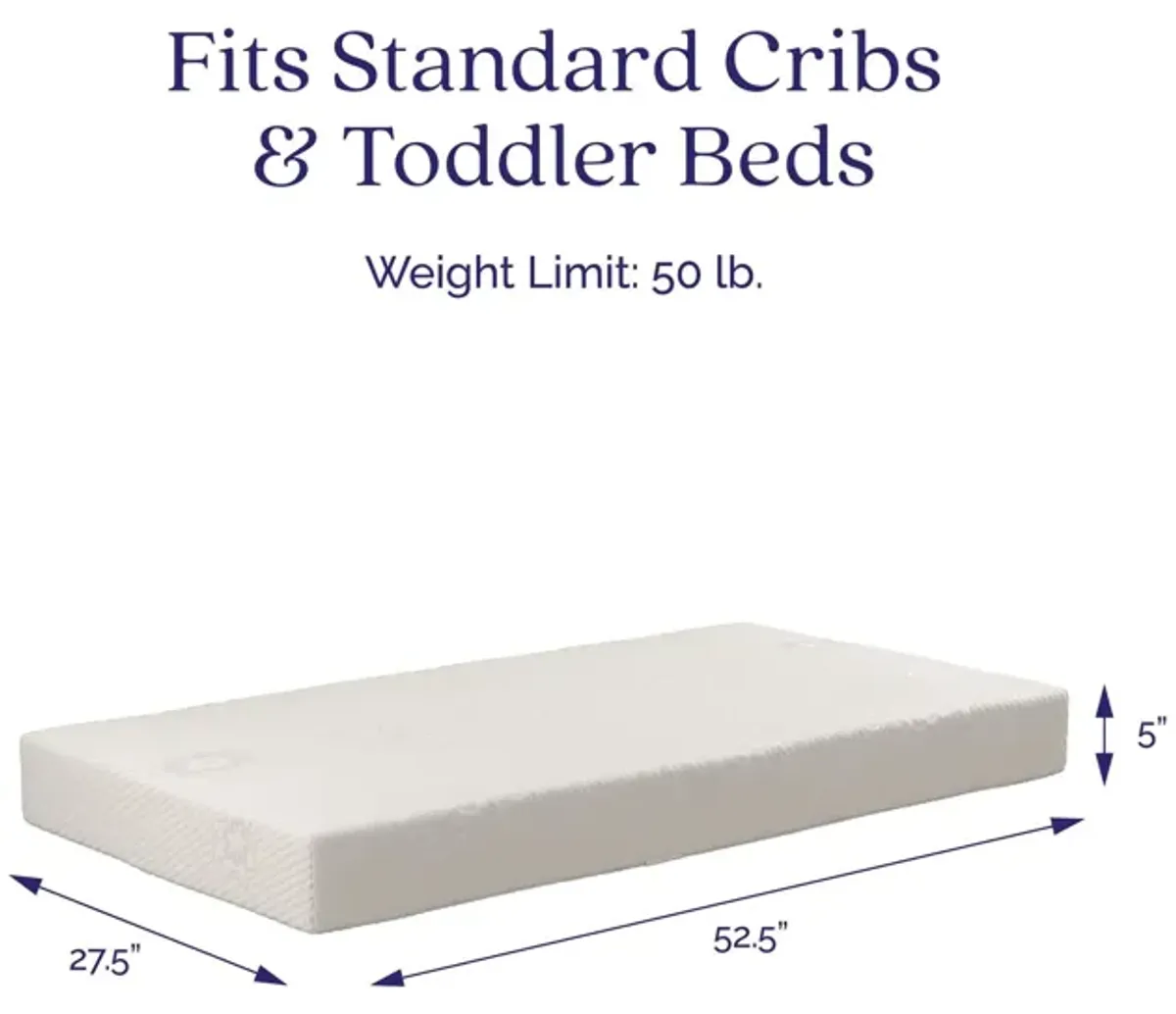 Sweet Cuddles Supreme 5 Inch Crib and Toddler Bed Mattress with Removable Cover