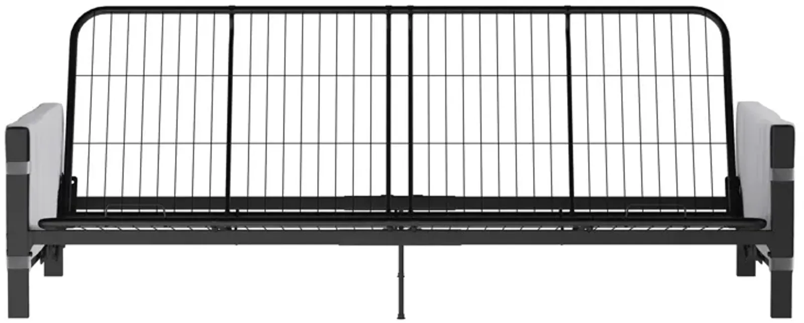 Avanti Black Metal Futon Frame with Storage Pockets