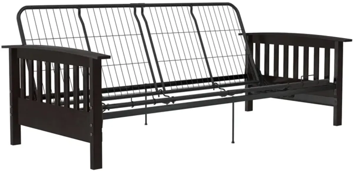 Elbi Full Size Wood Arm Futon Frame