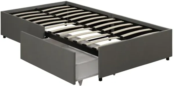 Alden Platform Bed with Wood Slats and Under Bed Storage Drawers