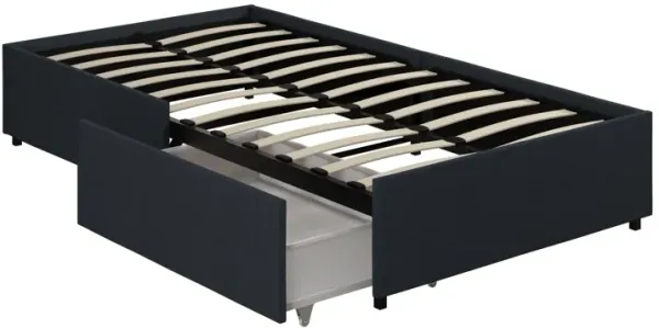 Alden Platform Bed with Wood Slats and Under Bed Storage Drawers