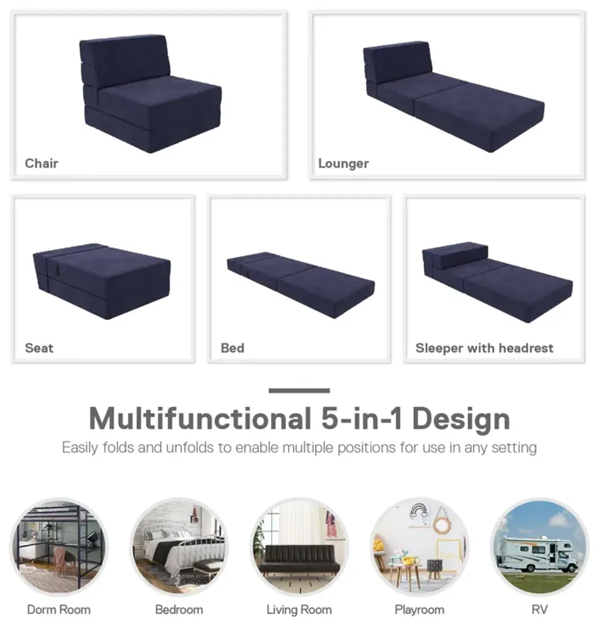 The Flower Modular Chair and Lounger Bed with 5-in-1 Design