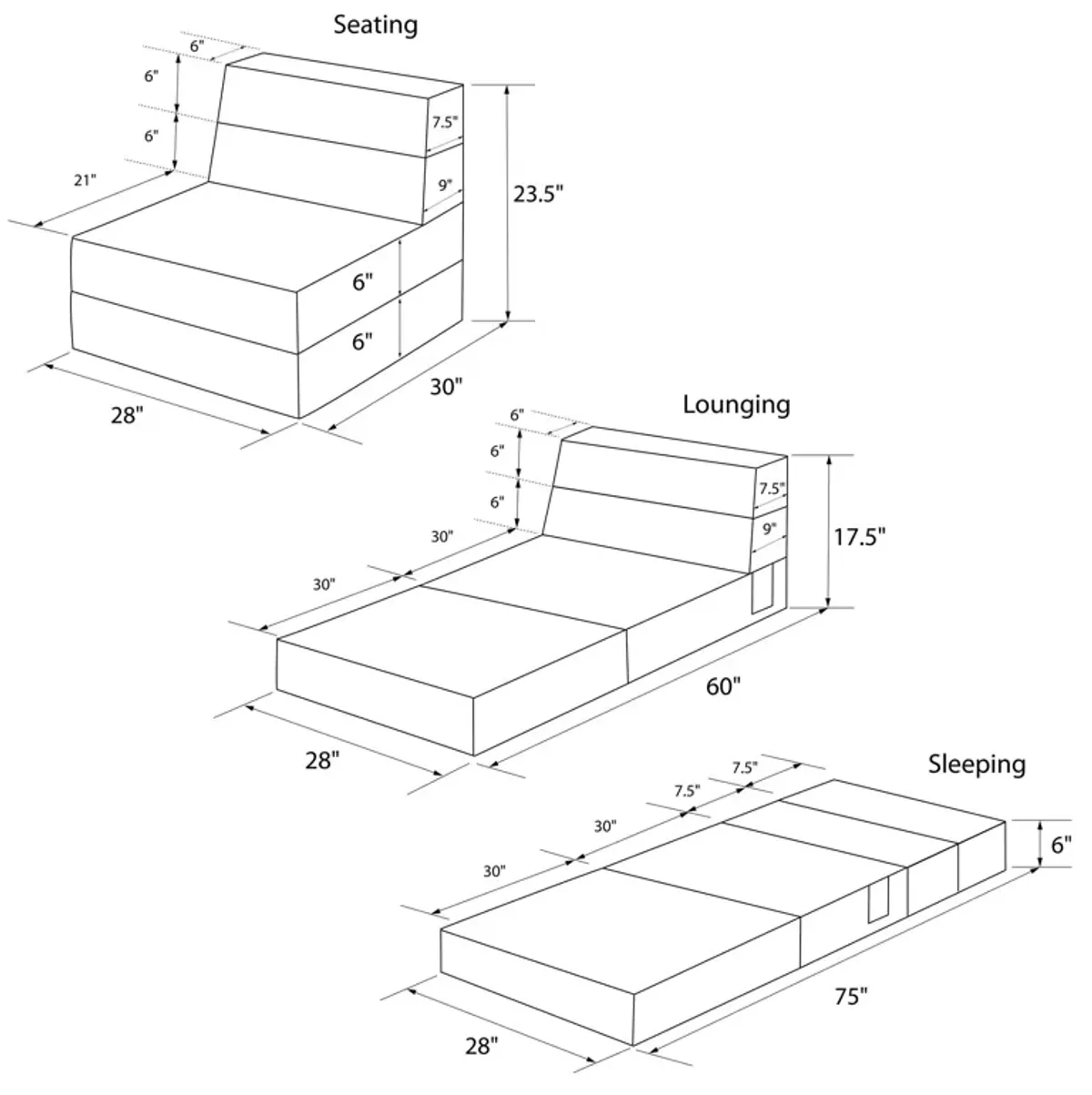 The Flower Modular Chair and Lounger Bed with 5-in-1 Design