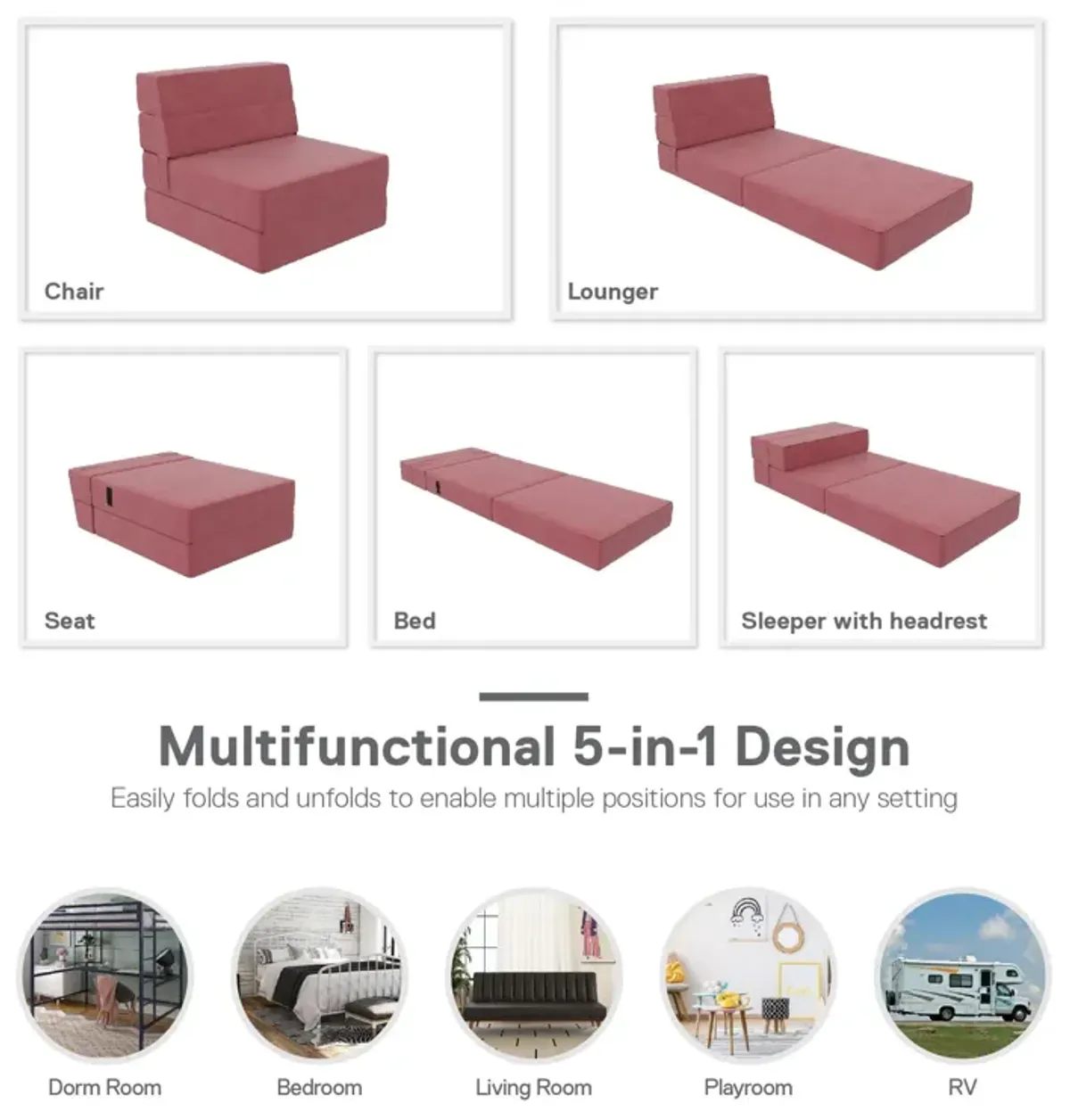 The Flower Modular Chair and Lounger Bed with 5-in-1 Design