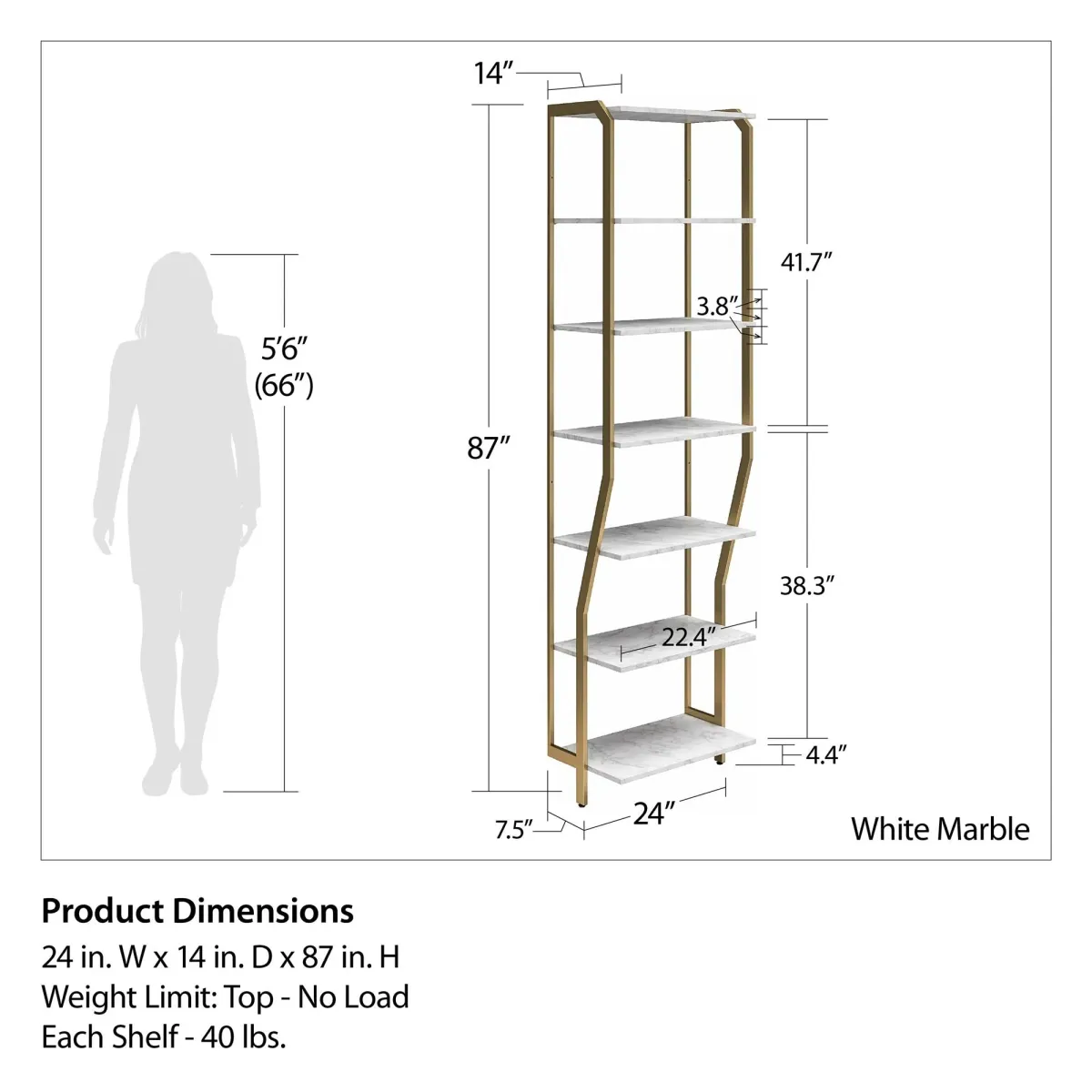 Gwyneth Closet System with 6 Shelves