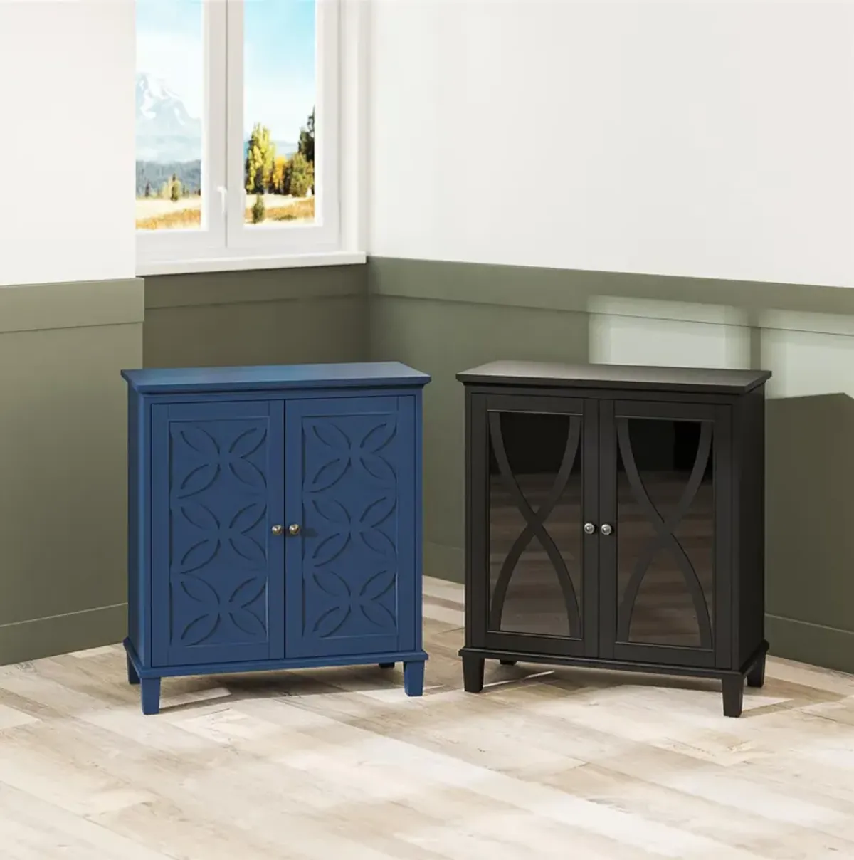 Celeste Accent Cabinet with Glass Doors