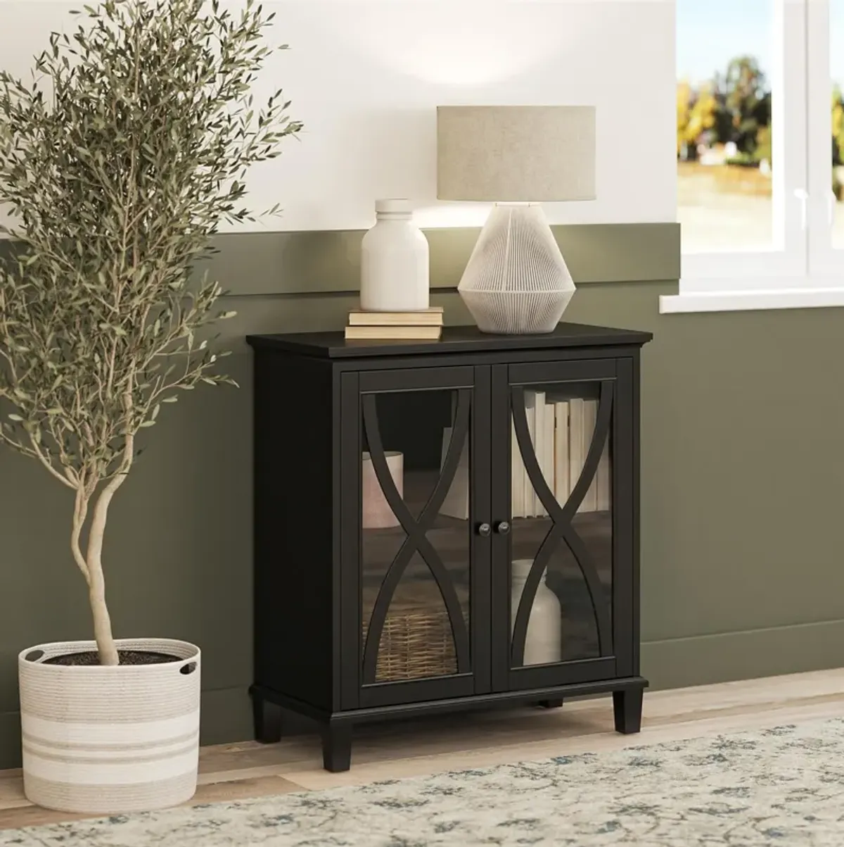 Celeste Accent Cabinet with Glass Doors