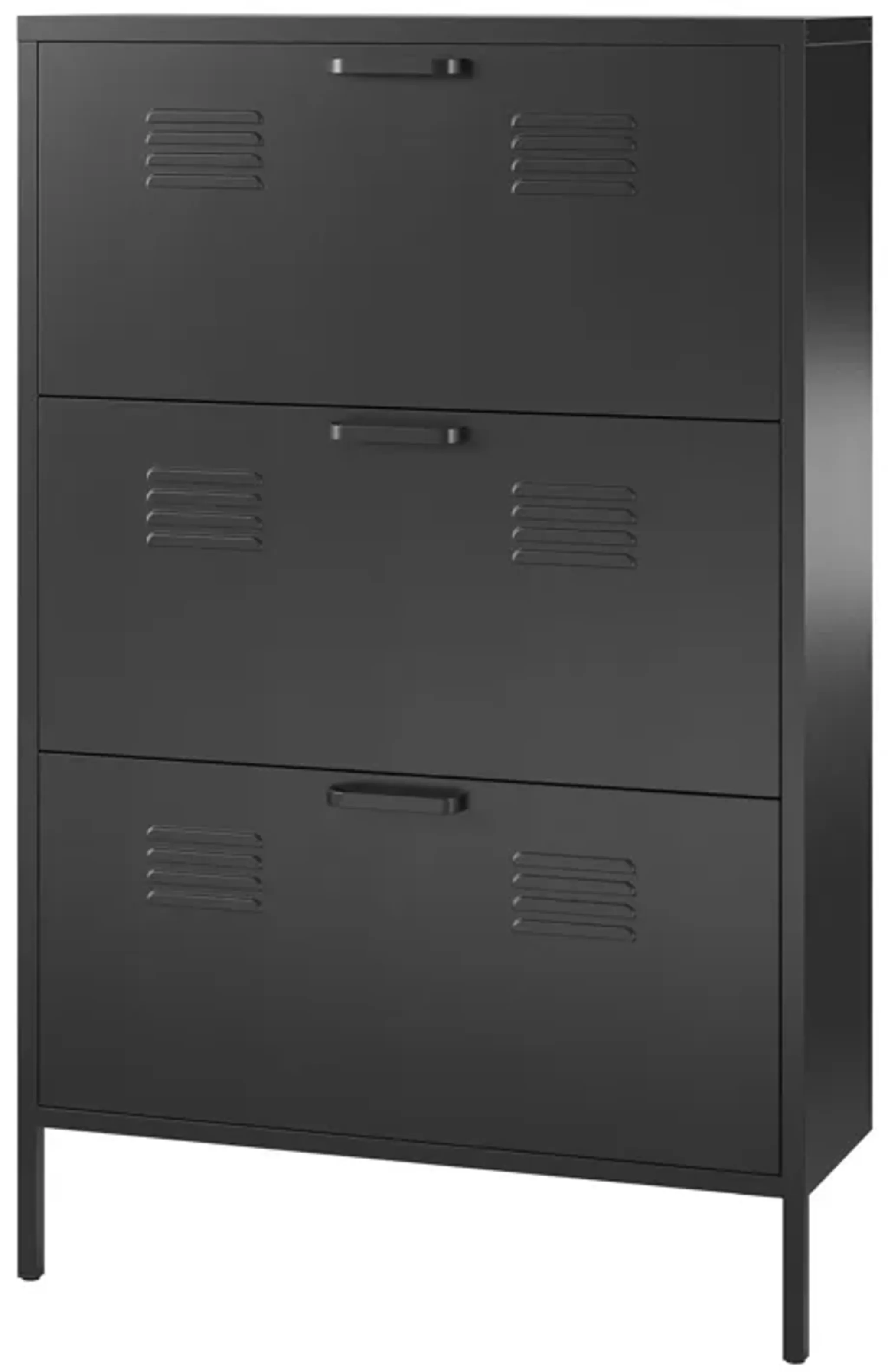 Shadwick 3 Door Locker Style Metal Shoe Storage Cabinet | Furniture.com