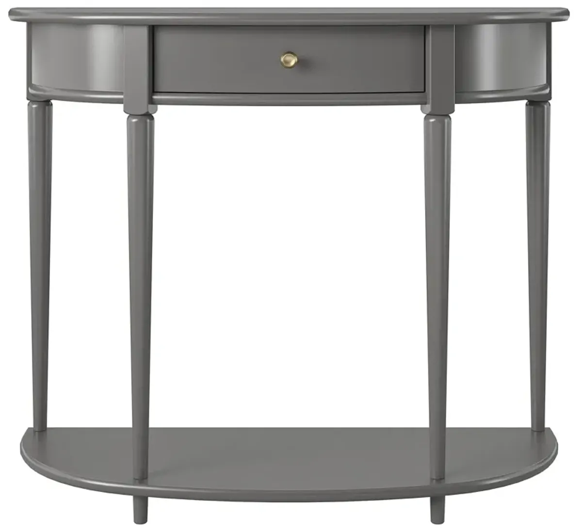 Aurora Half-Moon Console Table with 1 Drawer and Bottom Shelf