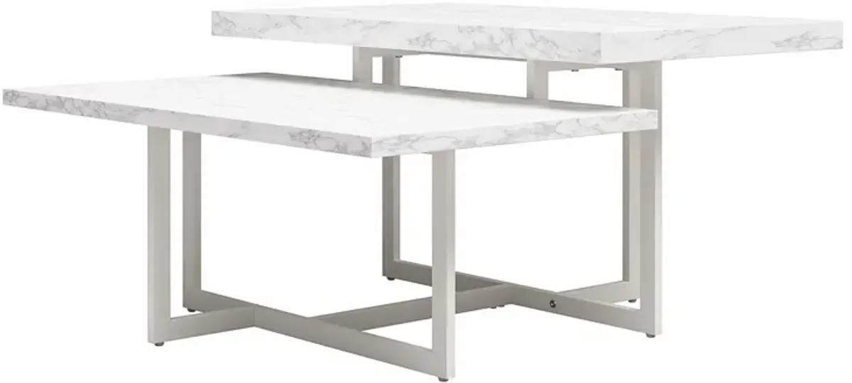 Brielle 2-Tier Coffee Table with Metal Base