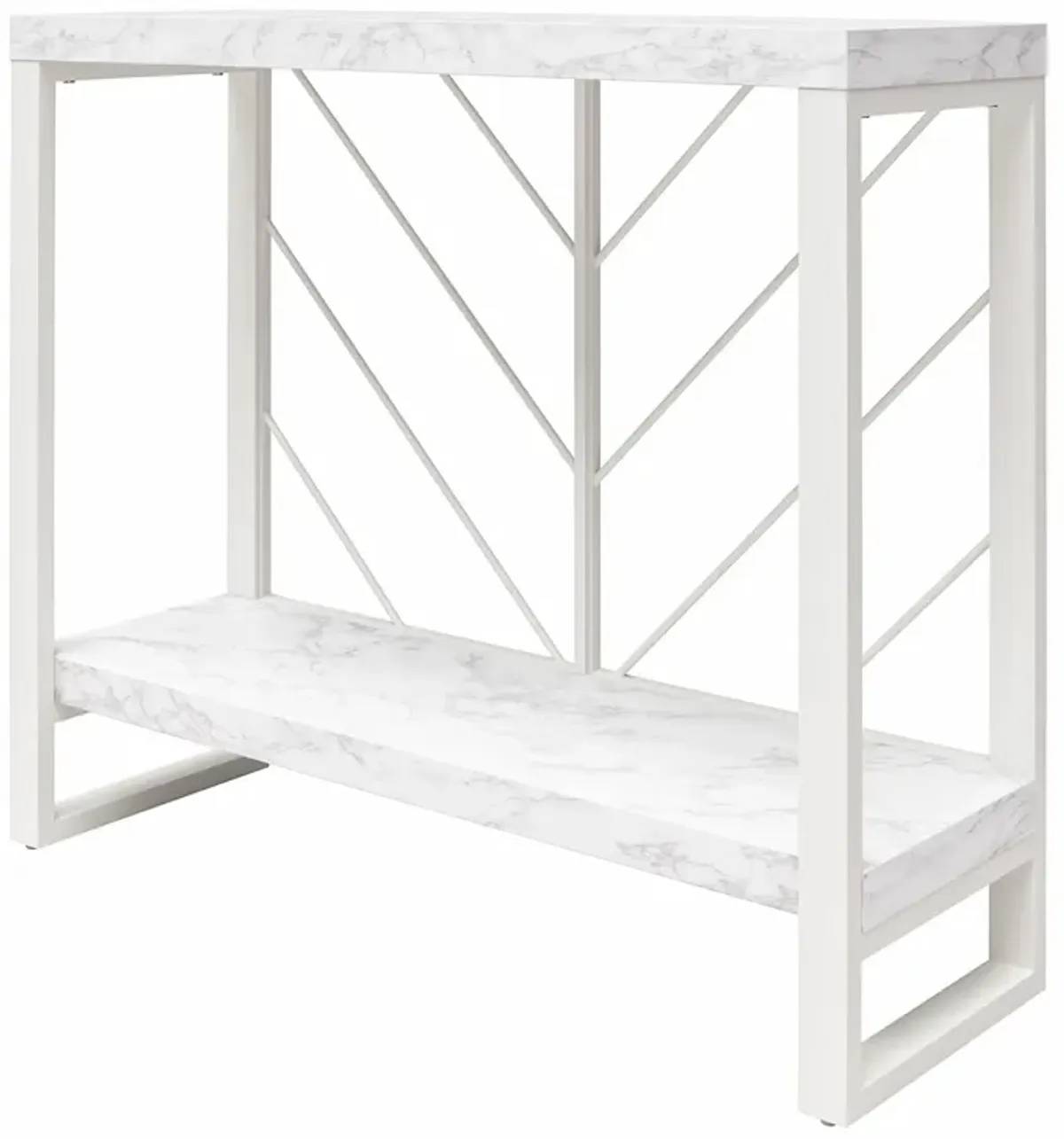 Brielle Console Table with 2 Shelves and Metal Base