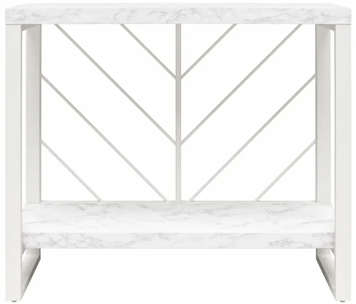 Brielle Console Table with 2 Shelves and Metal Base